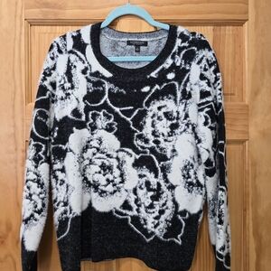 Liverpool Black and White Floral Sweater